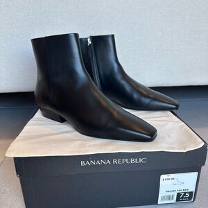 Black Italian leather Ankle Boots- Banana Republic